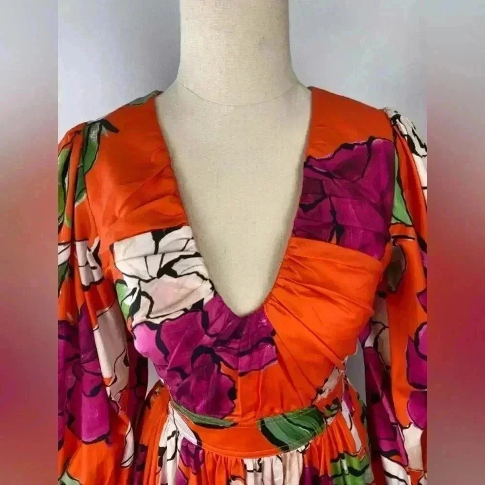 NWT AJE Marlene Floral Midi Dress - Camellia - Size 6 (US 2/XS)- dawn ulla sun - Picture 7 of 16